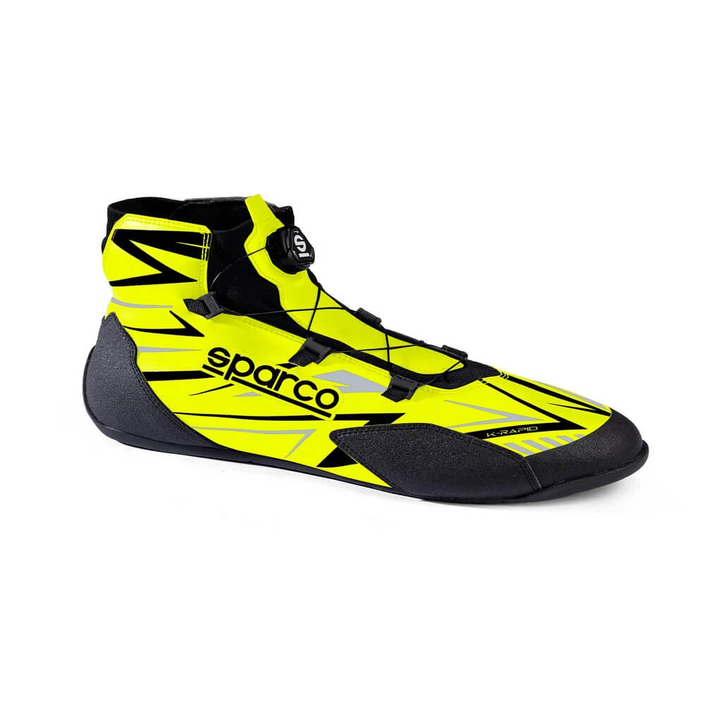 SPARCO BKB0002B0Y04045 Karting Shoes K-Rapid Rotor, Fluo Yellow / Black, Size 45 Photo-0
