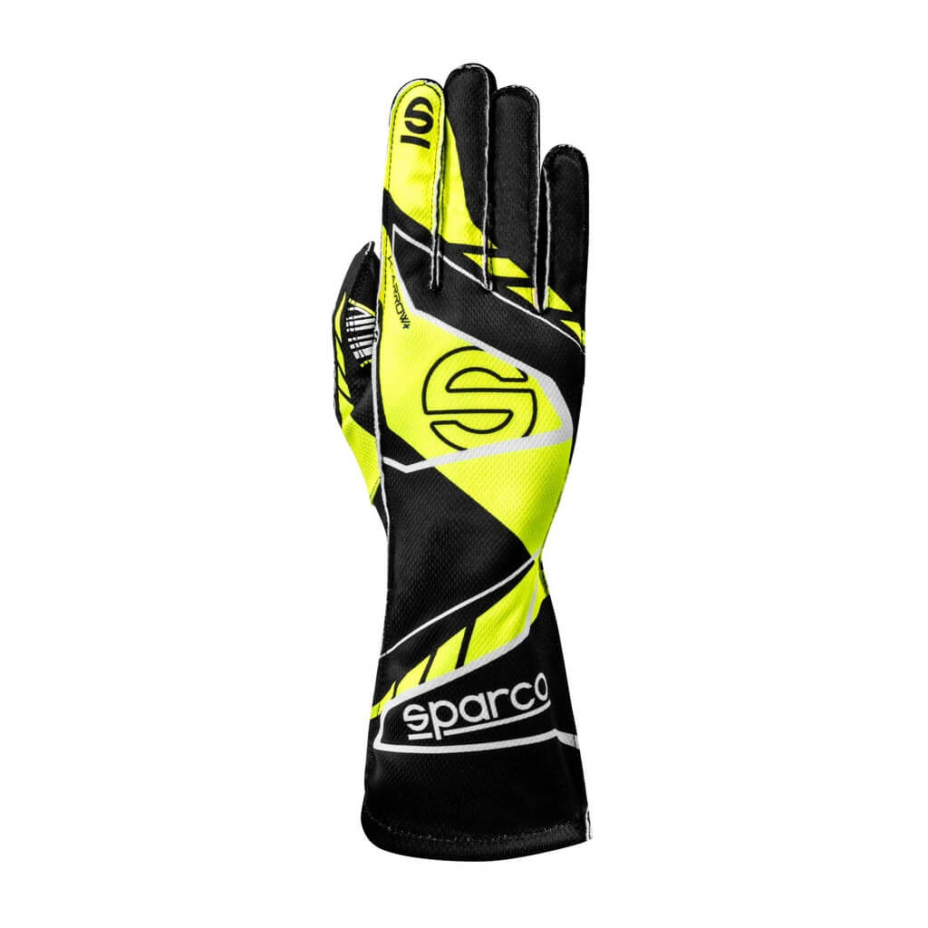 SPARCO BKG0003B0K0811 Karting Gloves K-Arrow + (FIA 8877-2022), Black / Fluo Yellow, Size 11 Photo-0