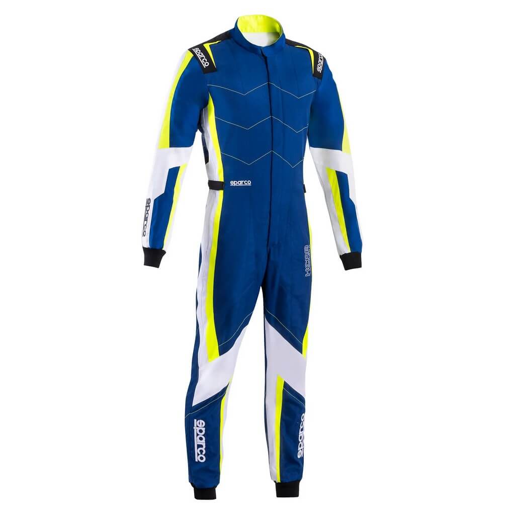 SPARCO BKS0011B0B140XL Karting Suit Kerb Advanced, Light Blue / Fluo Yellow, Size XL Photo-0