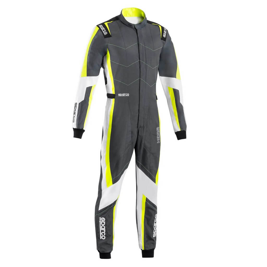 SPARCO BKS0011B0E3300M Karting Suit Kerb Advanced, Dark Grey / Fluo Yellow, Size M Photo-0