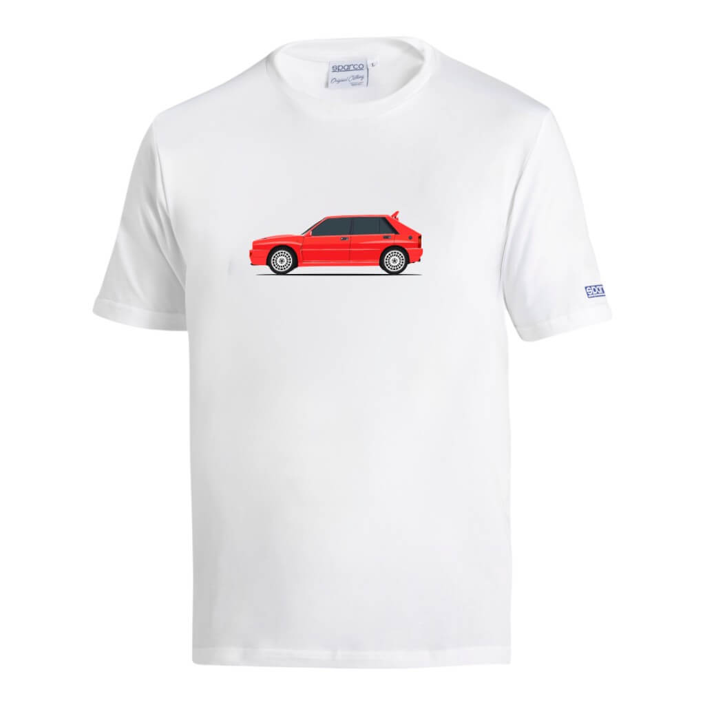 SPARCO BML0014N0W0900L T-Shirt Lancia HF Delta, White/Red, Size L Photo-0