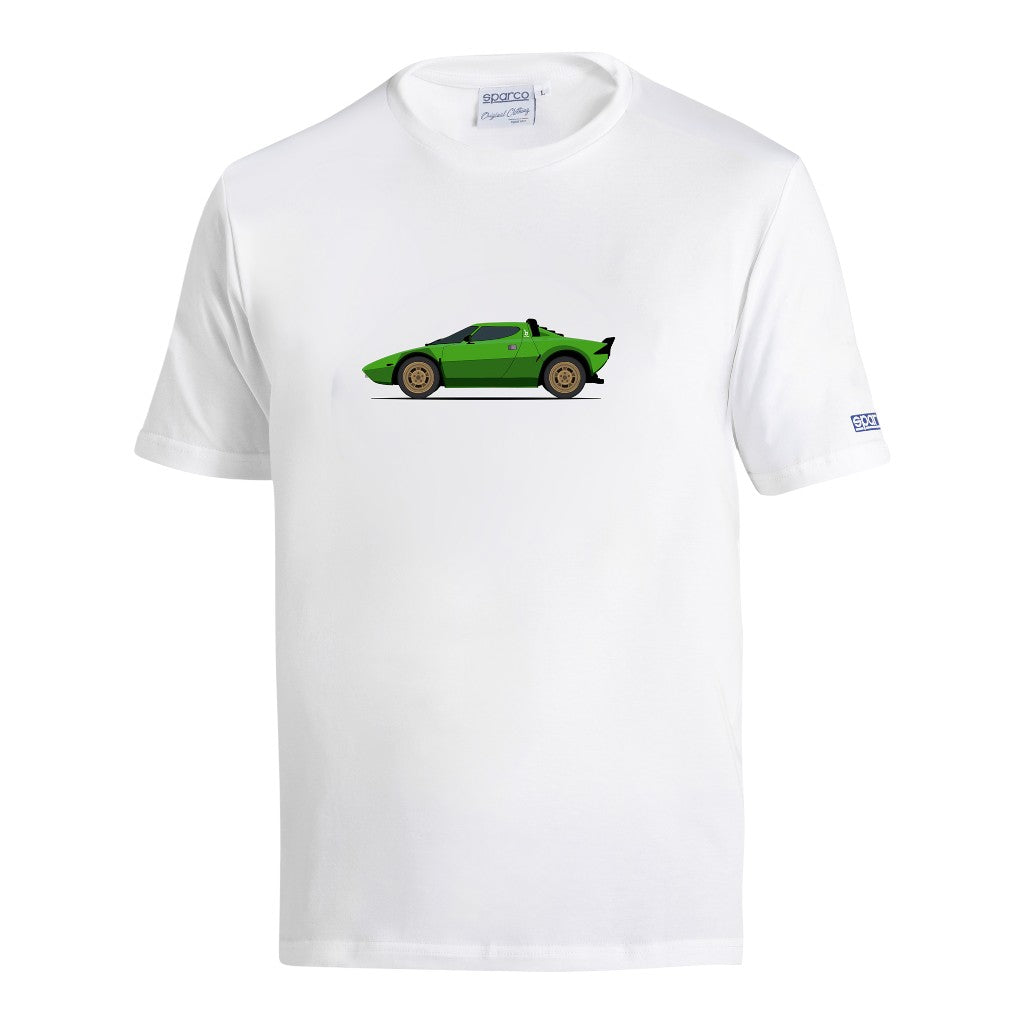 SPARCO BML0087N0W1000S T-Shirt Lancia HF GR, White/Green, Size S Photo-0
