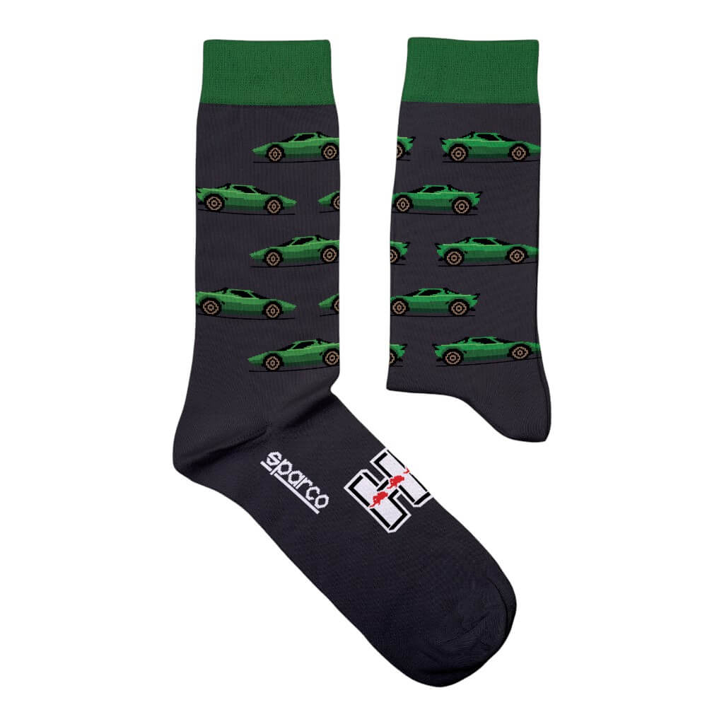 SPARCO BMZ0010N0K14A58 Socks Lancia HF, Grey, Black/Green, Size 41/46 Photo-0