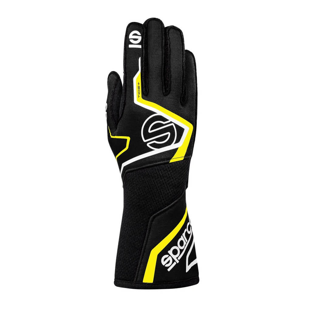 SPARCO BRG0001B0K08011 Racing Gloves Tide+, Black / Fluo Yellow, Size 11 Photo-0