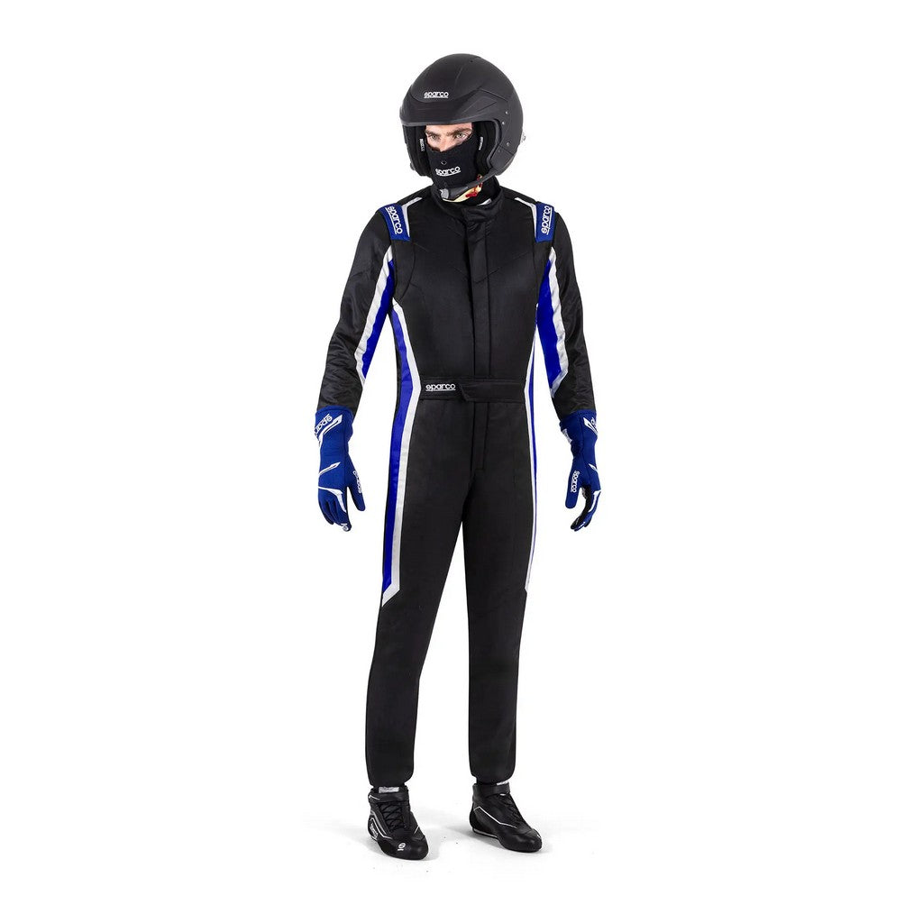 SPARCO BRS0006B0K05060 Racing Suit Sprint (R566), Black / Light Blue, Size 60 Photo-1