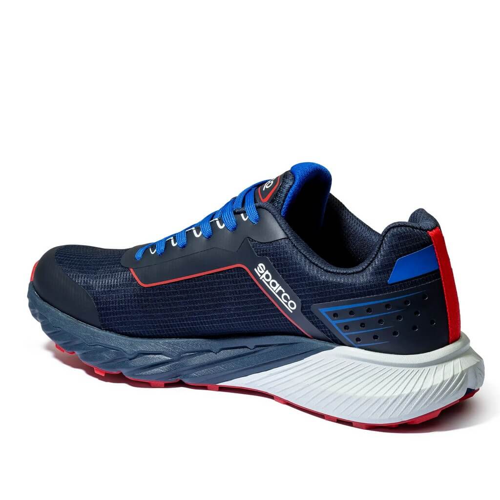 SPARCO BTB0007B0N31043 Mechanics Shoes S-Park Leon, Navy Blue / Red, Size 43 Photo-1
