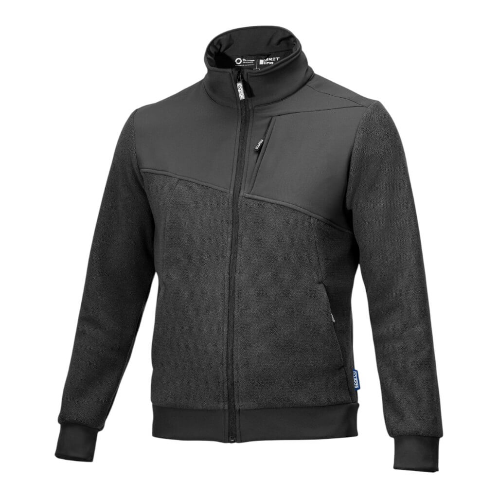SPARCO BTF0004B0E010XS Full Zip Fleece Grit Crestone, Grey, Size XS Photo-0