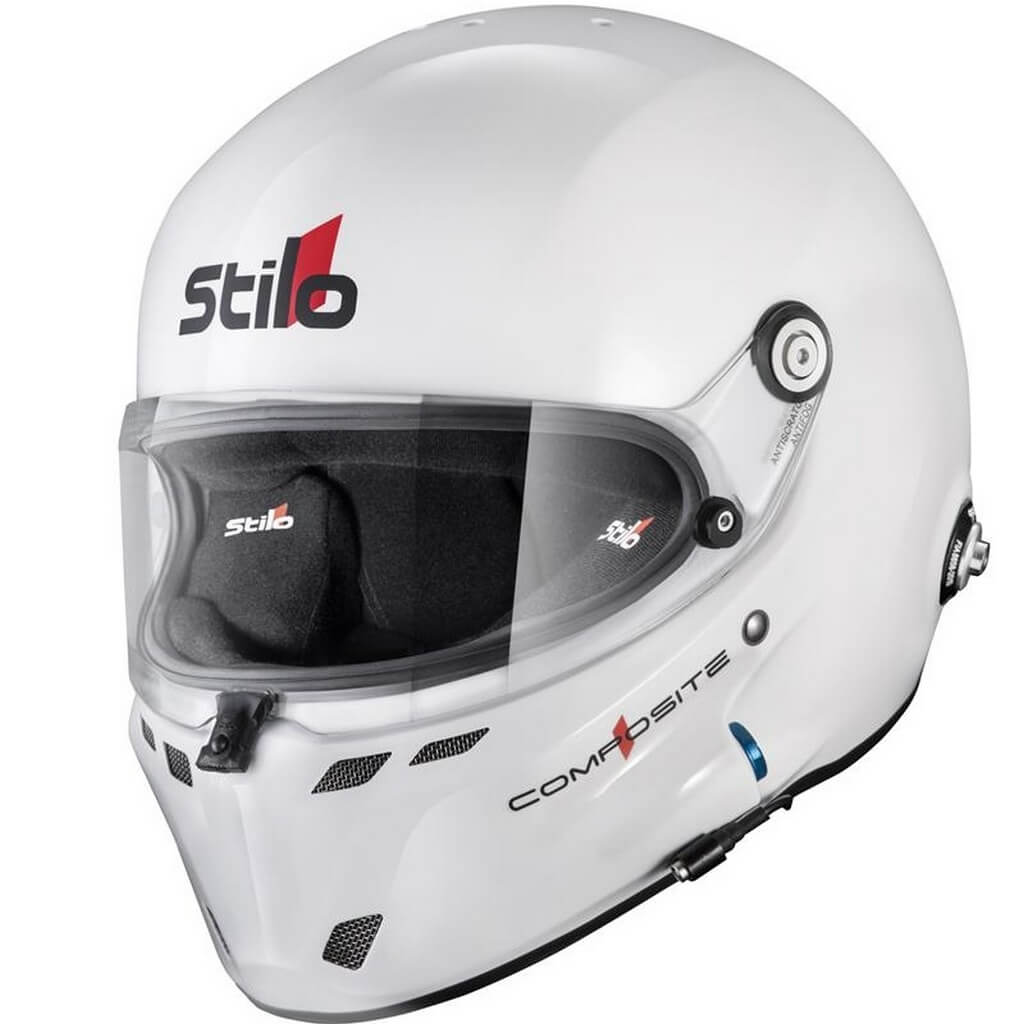 STILO AA0800CG2X550101 Full-Face Helmet ST6 F Composite Turismo, FIA 8859-24 Hans, White/ Black, Size 55 Photo-0