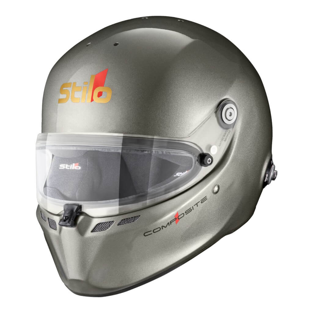 STILO AA0810AG2Y61 Full-Face Helmet ST6 FN Composite, FIA 8859-24 Hans, ABP, Titanium/ Black, Size 61 Photo-0