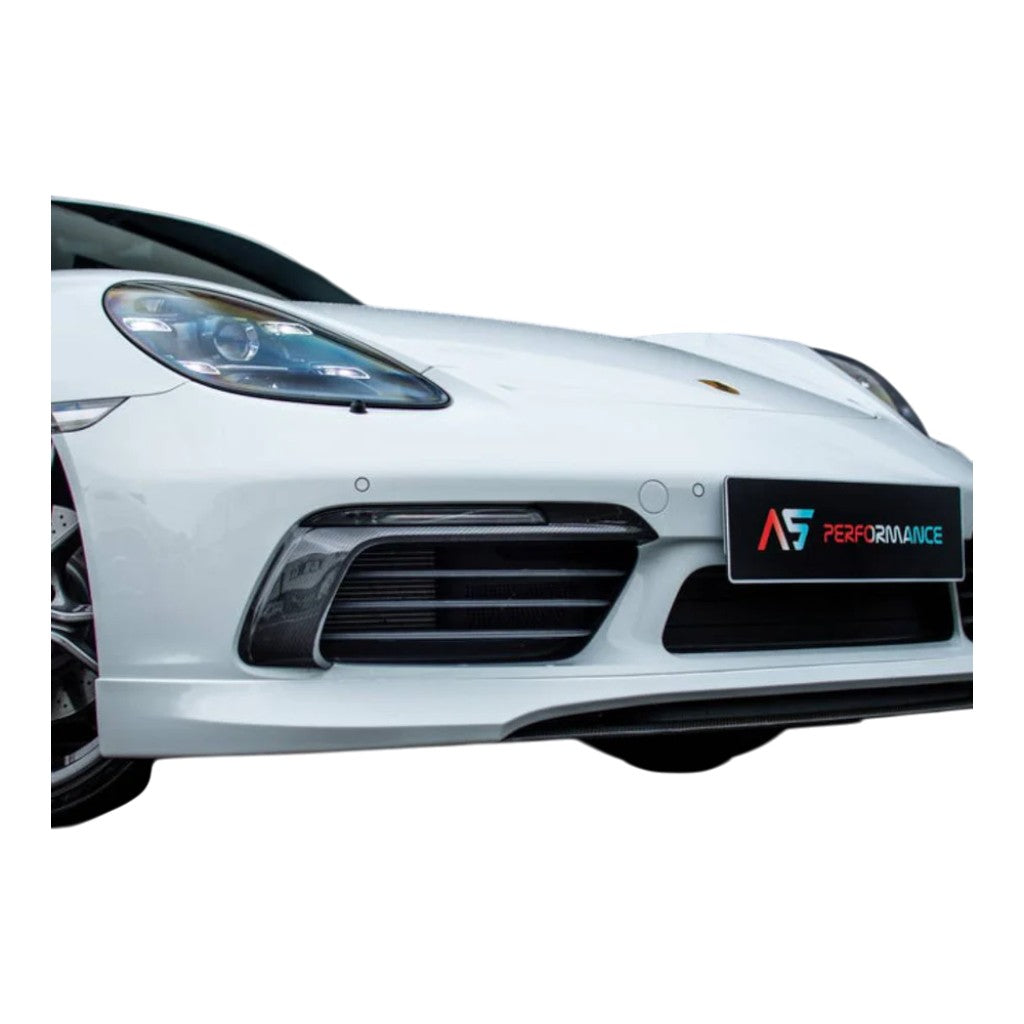 TECHART +82.121.100.110FOG Front Spoiler I SportDesign with Forged Splitter V01, Carbon Glossy for PORSCHE 718 Cayman/Boxster S/T/GTS/GTS 4.0 Photo-3