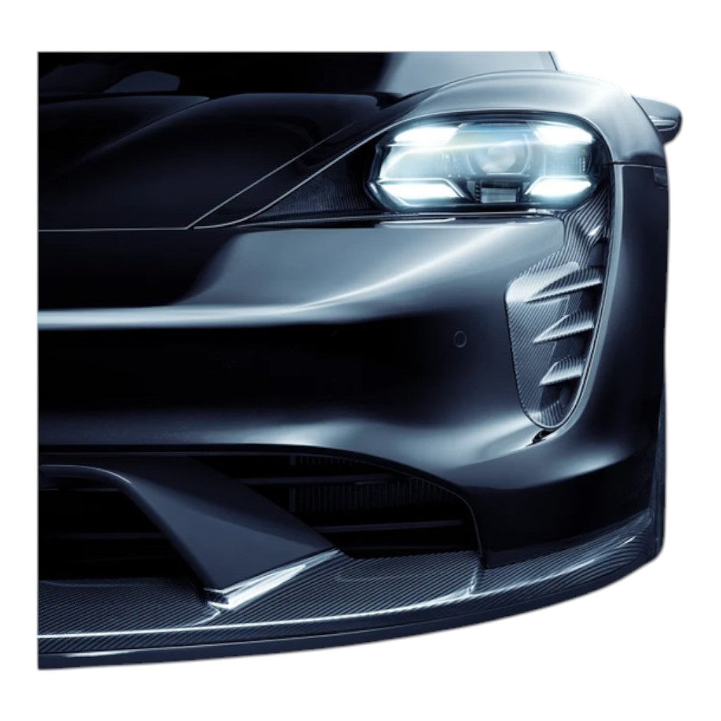 TECHART +9J.121.100.002 V01: Front Spoiler I, Visible Carbon, Glossy for PORSCHE Taycan (9J1) Photo-5