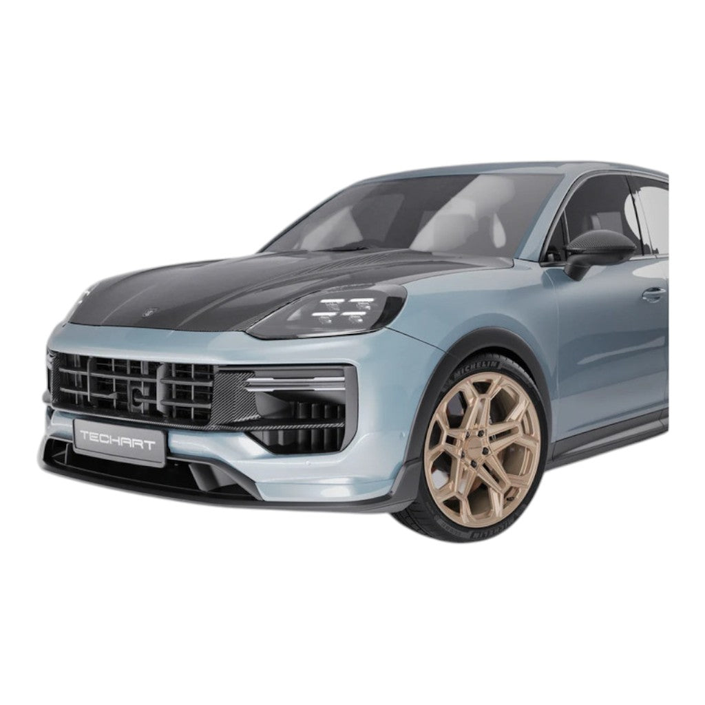 TECHART 09Y.121.183.009G Front Grille (SportDesign), Visible Carbon Glossy for PORSCHE Cayenne Turbo E-Hybrid (E3.2) Photo-3