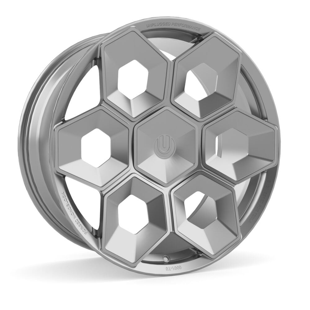 UNPLUGGED PERFORMANCE UP-CYBRHEX-CT-007 Single Wheel UP CYBRHEX 22" Satin Titanium for TESLA Cybertruck Photo-0