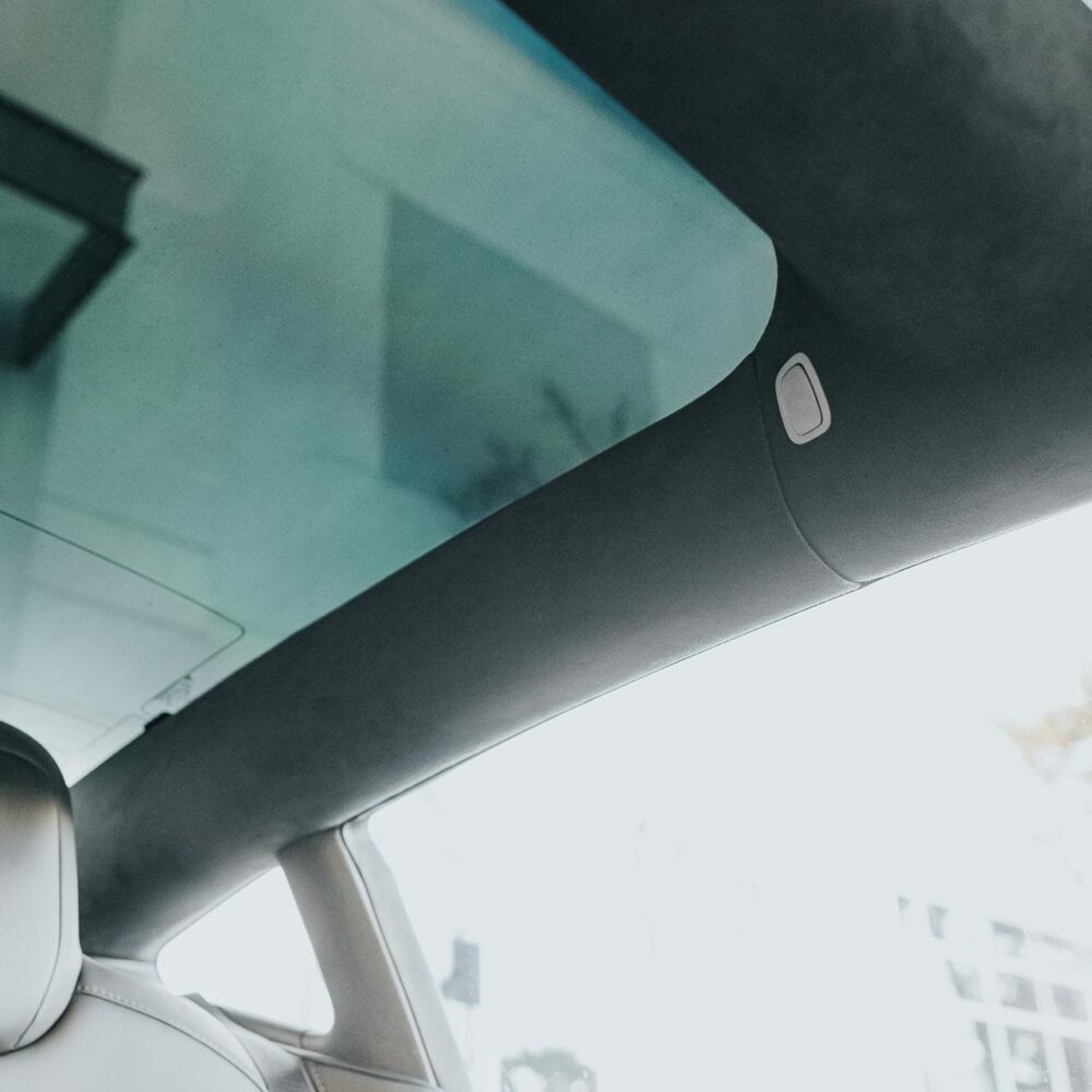 UNPLUGGED PERFORMANCE UP-M3-331-3.1 Alcantara Headliner Upgrade Kit, Charcoal Black for TESLA Model 3 2021 Photo-0