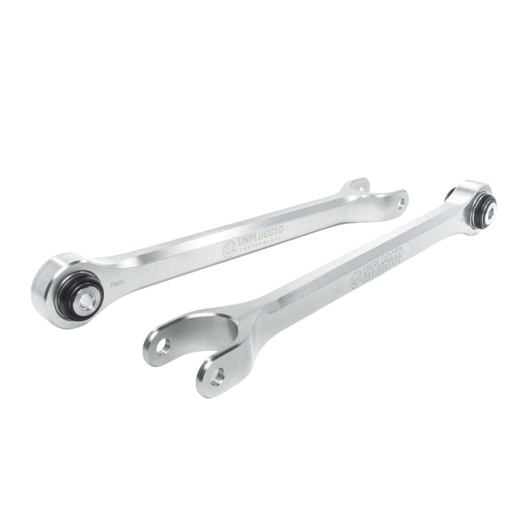 UNPLUGGED PERFORMANCE UP-M3MY-316-1.1 Billet Rear Trailing Arm Set (Lower Aft Link) for TESLA Model 3 / Model Y 2017-2023 Photo-0