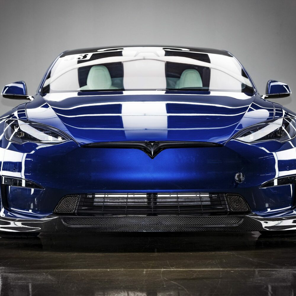 UNPLUGGED PERFORMANCE UP-MS2-365-1.1 Front Diffuser Full Set Autobahn, Carbon Fiber Gloss for TESLA Model S2 2021 Photo-0
