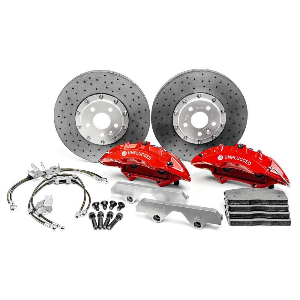 UNPLUGGED PERFORMANCE UP-MX2-350-5.1 Big Brake (front), Race Pads, Carbon Ceramic for TESLA Model X 2021 Photo-0
