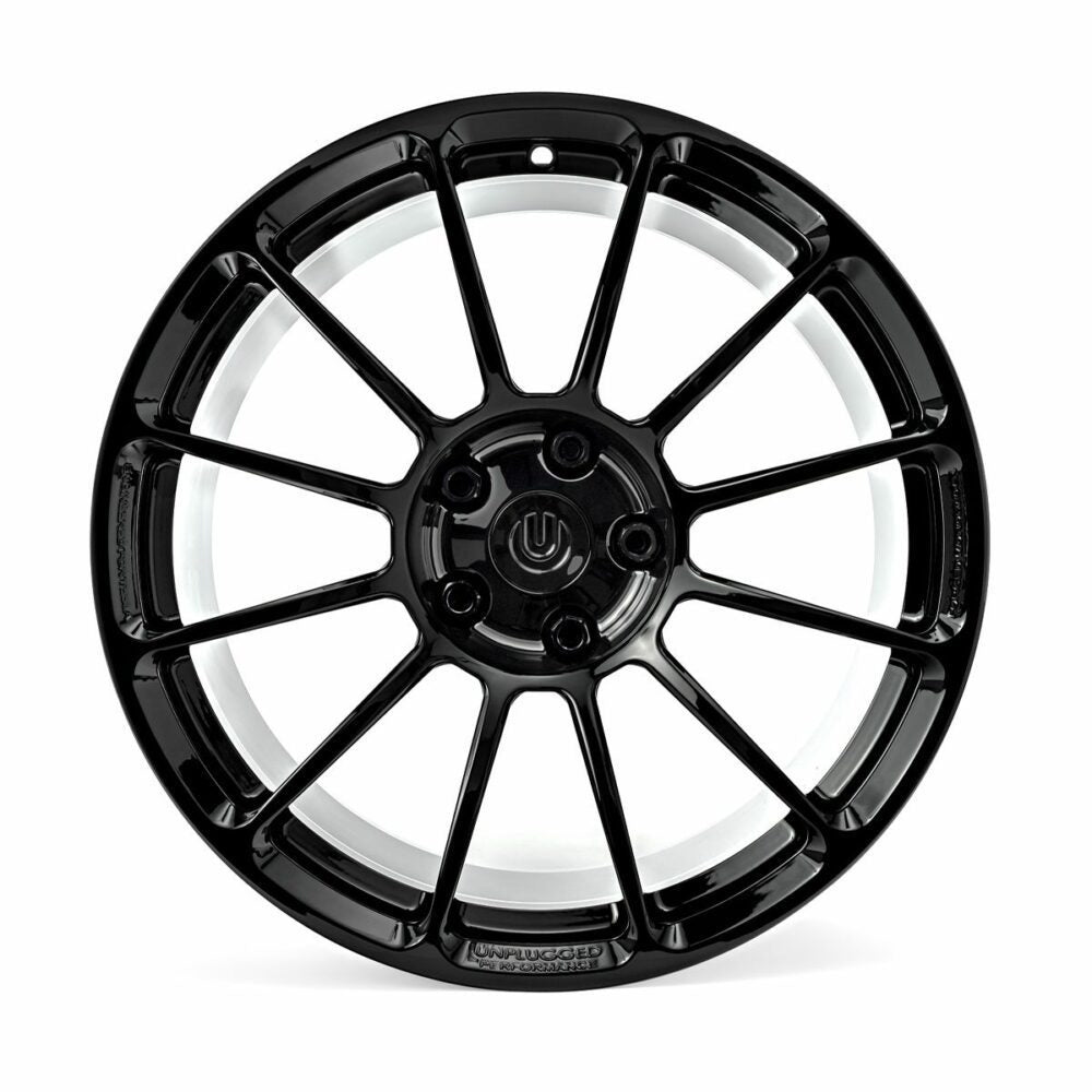 UNPLUGGED PERFORMANCE UP-UP03-1143-037 Single Wheel UP-03, Forged, Race Front, 18x10.9+22 5x114.3, Gloss Black, Centerbore for TESLA Model 3 / Model Y Photo-0