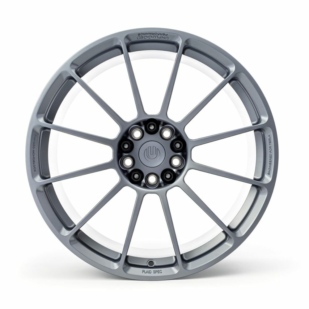 UNPLUGGED PERFORMANCE UP-UP03-120-009 Single Wheel UP-03, 22x9.5+35 - 5x120, Plaid Spec, Satin Titanium for TESLA Model S2 / Model X2 Photo-0