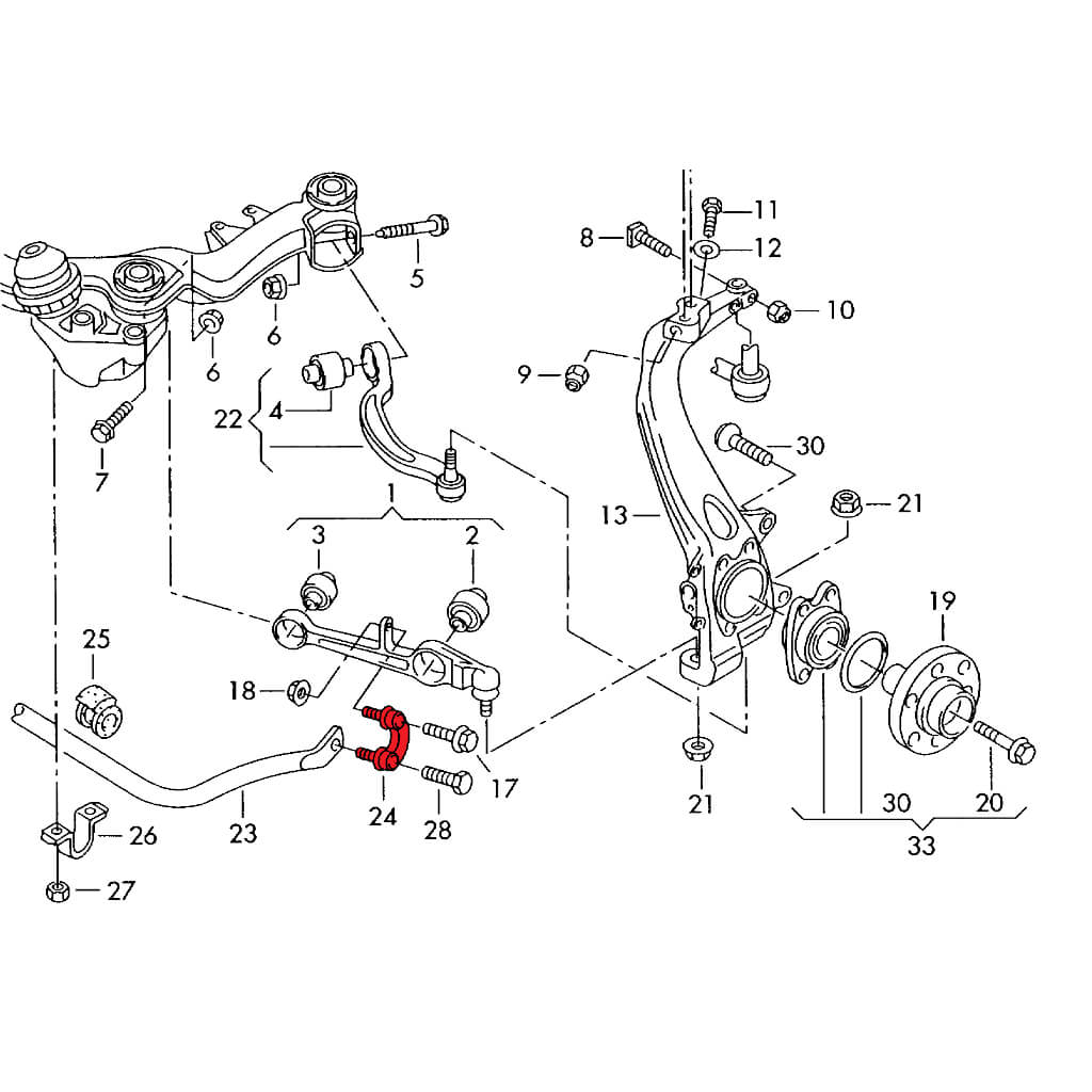 VERKLINE ELA-004 Sway Bar End Links Front Kit for AUDI RS4 (B5)/ RS6 (C5) Photo-3