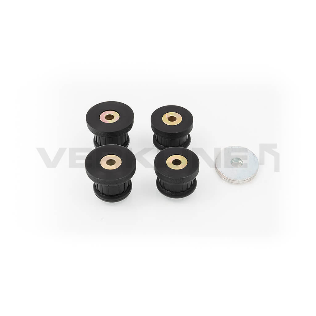 VERKLINE POW-018-85 Polyurethane Subframe M10 Bushings Kit (Track Hardness), Black, for AUDI S2 (B4) Photo-0