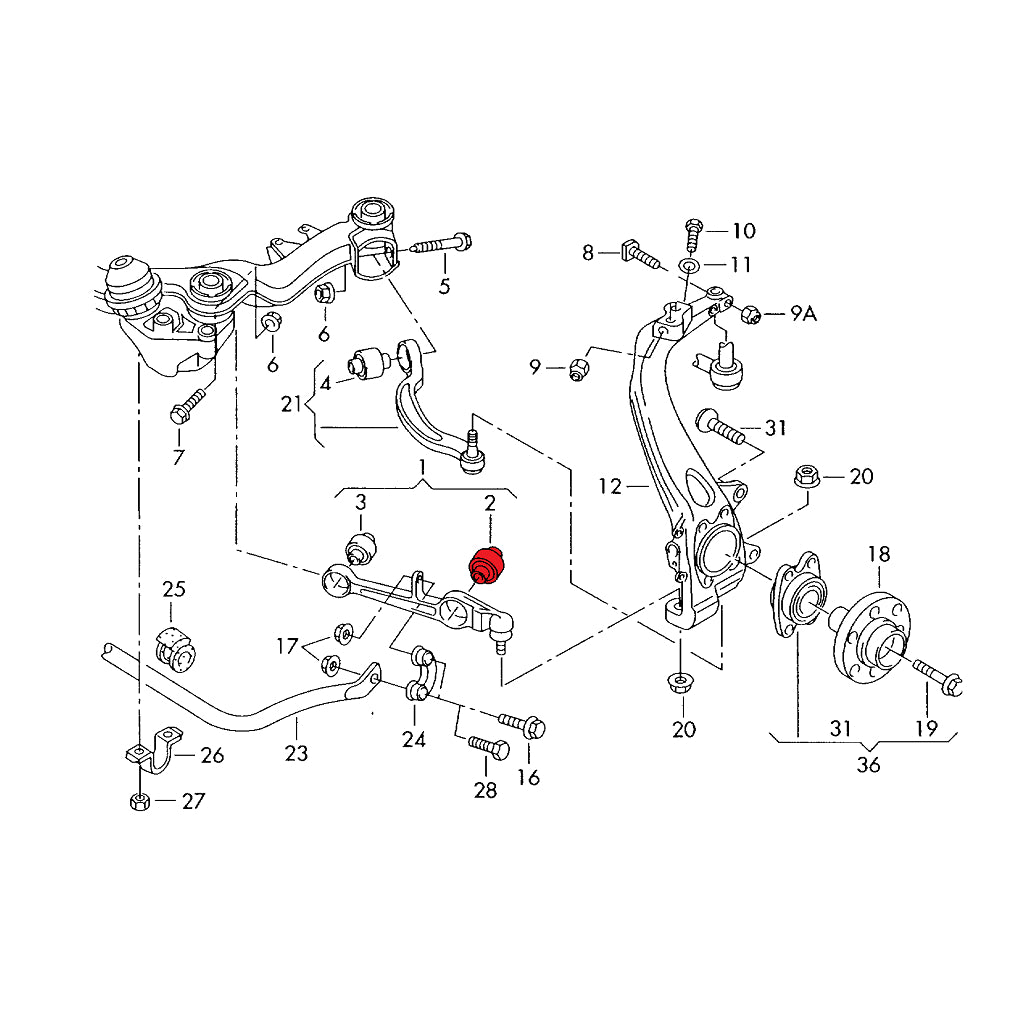 VERKLINE POW-074-75 Front Lower Shock Mount Bushings Kit for AUDI RS4 / S4 (B7) Photo-1
