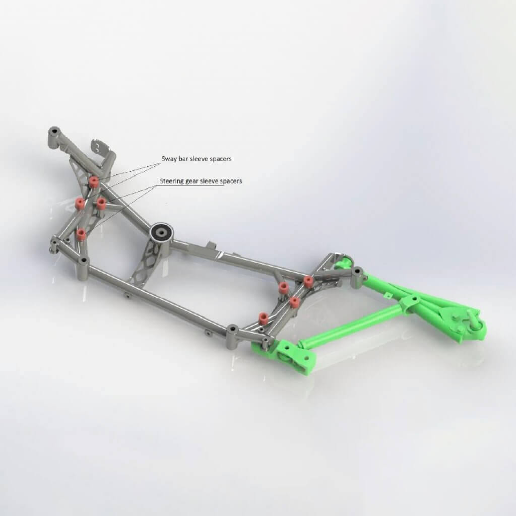 VERKLINE WAS-011 Adjustable Tubular Front Race Wishbones Kit With Modified Kinematics for AUDI RS3 (8P) / VW Golf GTI / R (Mk5 / Mk6) Photo-2