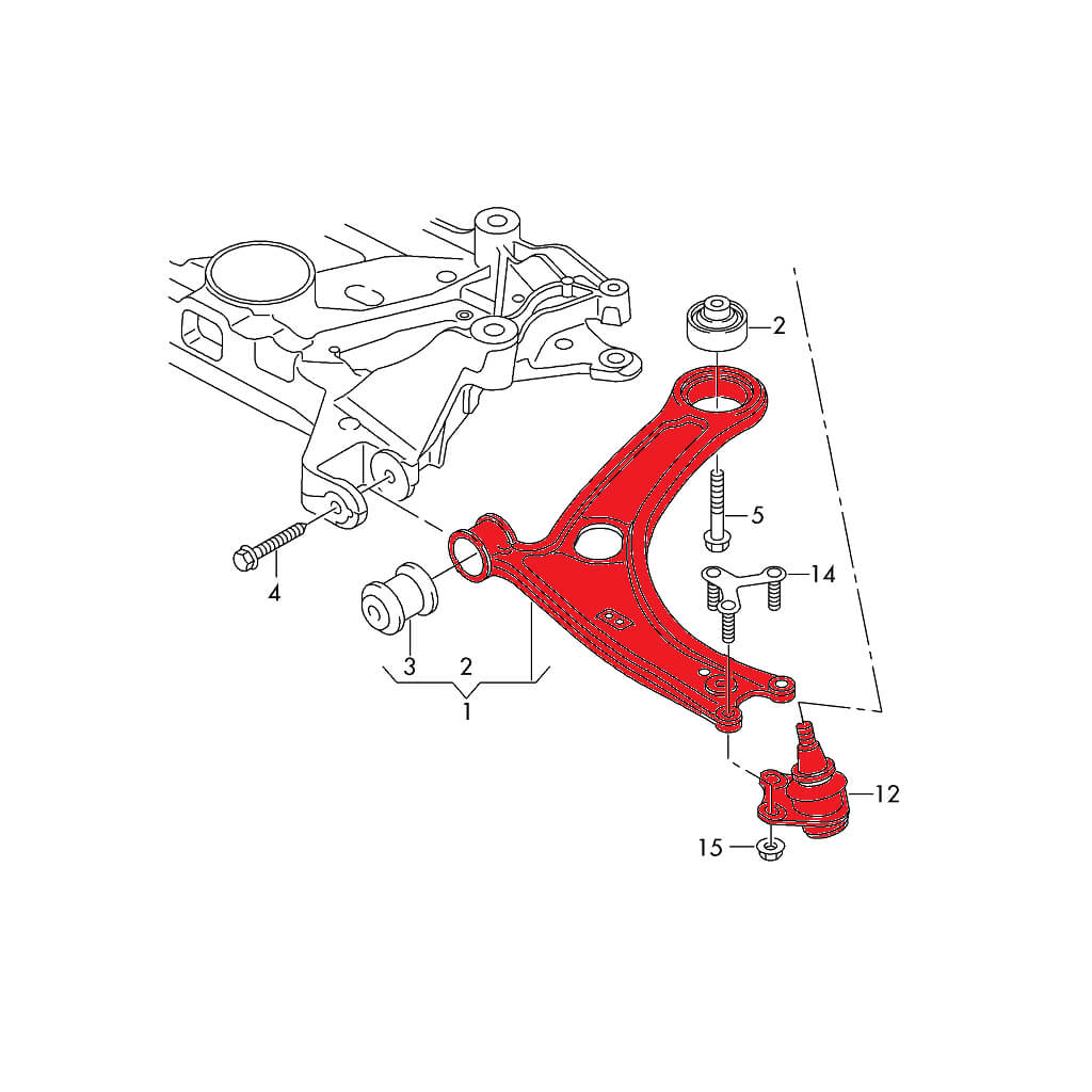 VERKLINE WAS-017 Adjustable Tubular Front Race Wishbones Kit With Modified Kinematics for AUDI RS3 (8Y / 8V) / VW Golf GTI / R (Mk7 / Mk8) Photo-2