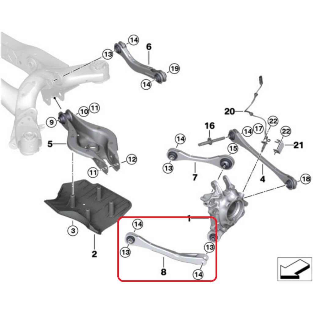 VERKLINE WAS-421 Rear Adjustable Traction Links Kit for TOYOTA GR Supra / BMW Z4 (G29) Photo-2