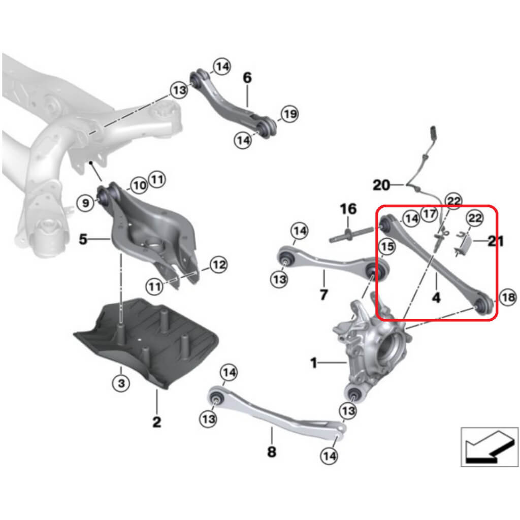 VERKLINE WAS-424 Rear Adjustable Toe Links With Lockout Kit for TOYOTA GR Supra / BMW Z4 (G29) Photo-2