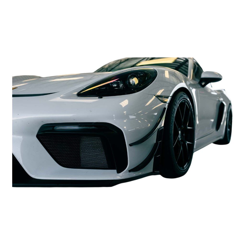 VERUS ENGINEERING A0284A-POL Dual Element Dive Plane Kit (Gloss Clear Coat) for PORSCHE 718 Cayman GT4 Photo-1