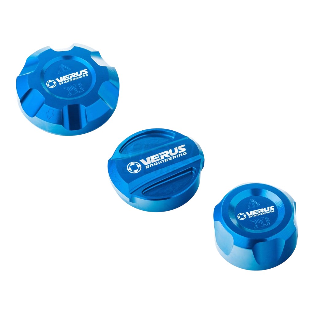 VERUS ENGINEERING A0402A-BLU Engine Bay Fluid Cap Kit, Blue for BMW M330i/M340ix (G20) / BMW M440i (G26) / BMW M240i (G42) / BMW M440 (G22/G23) Photo-0