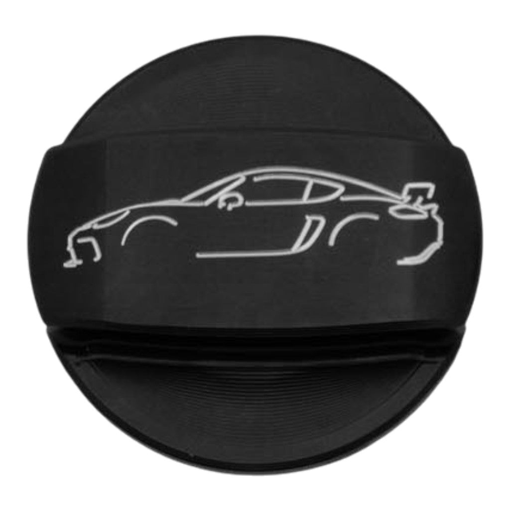VERUS ENGINEERING A0449A-BLK-718 Gas Cap Cover, Black for PORSCHE 718 Cayman GT4 Photo-0