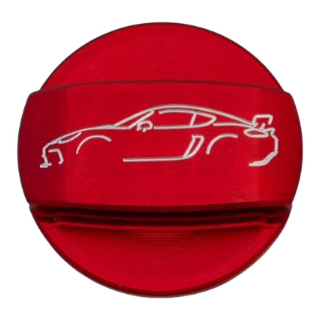 VERUS ENGINEERING A0449A-RED-718 Gas Cap Cover, Red for PORSCHE 718 Cayman GT4 Photo-0