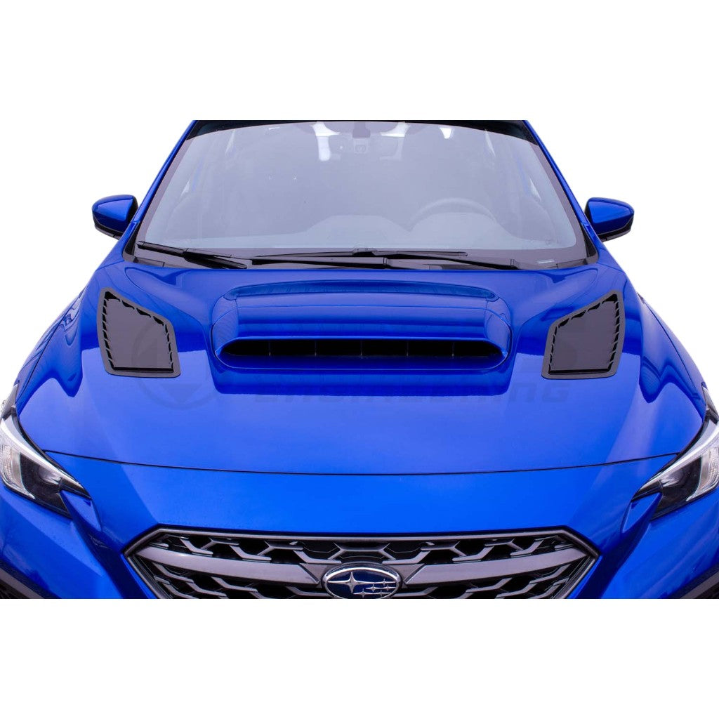 VERUS ENGINEERING A0483A-BLK-J2P Aluminum Hood Louver Kit J2P,Black for SUBARU WRX (VB) Photo-1