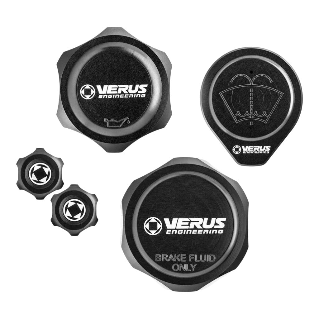 VERUS ENGINEERING A0625A-BLK-FHS Engine Bay Fluid Cap Kit FHS, Black for MAZDA MX-5 Miata (ND) Photo-0