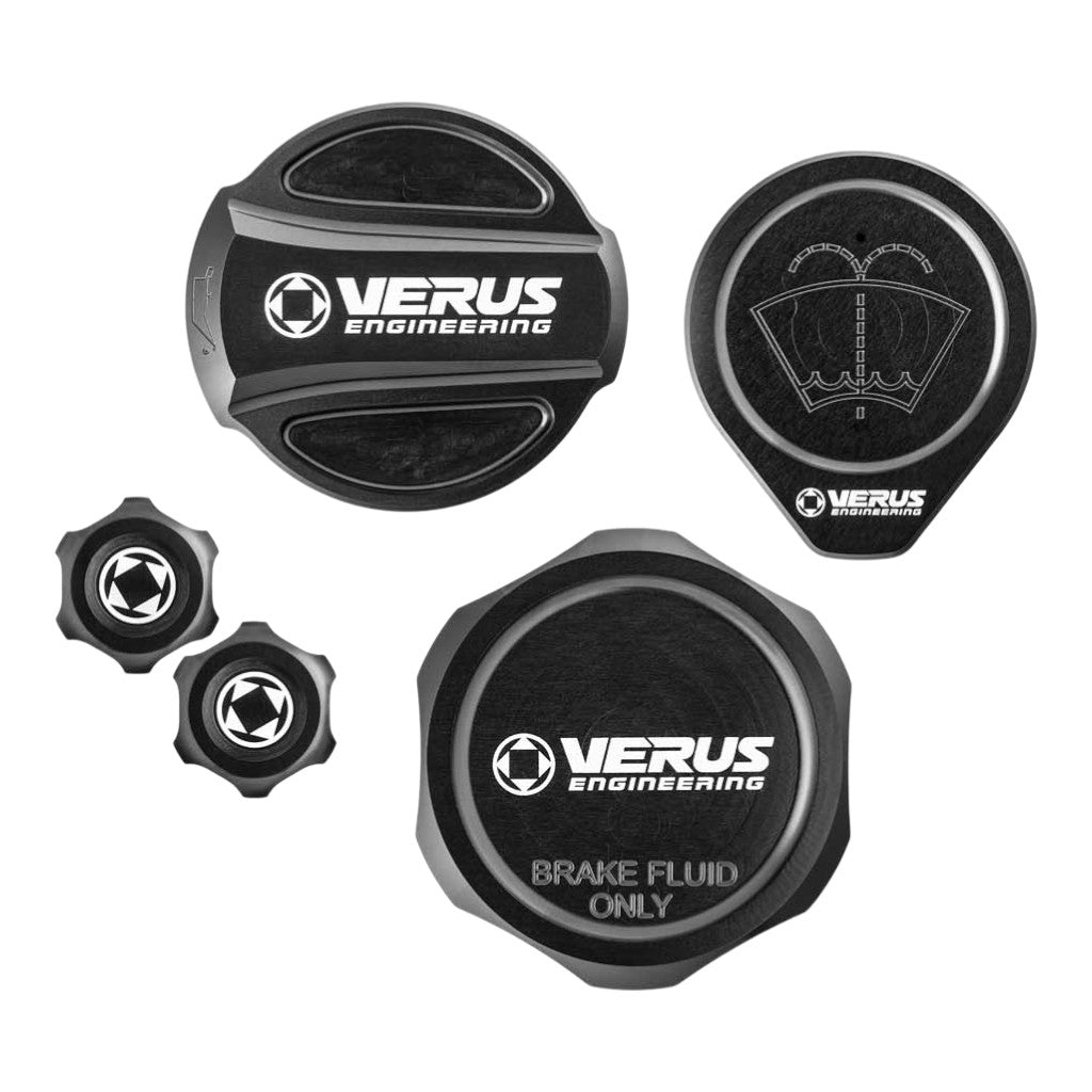 VERUS ENGINEERING A0625A-BLK-RLA Engine Bay Fluid Cap Kit RLA, Black for MAZDA MX-5 Miata (ND) Photo-0