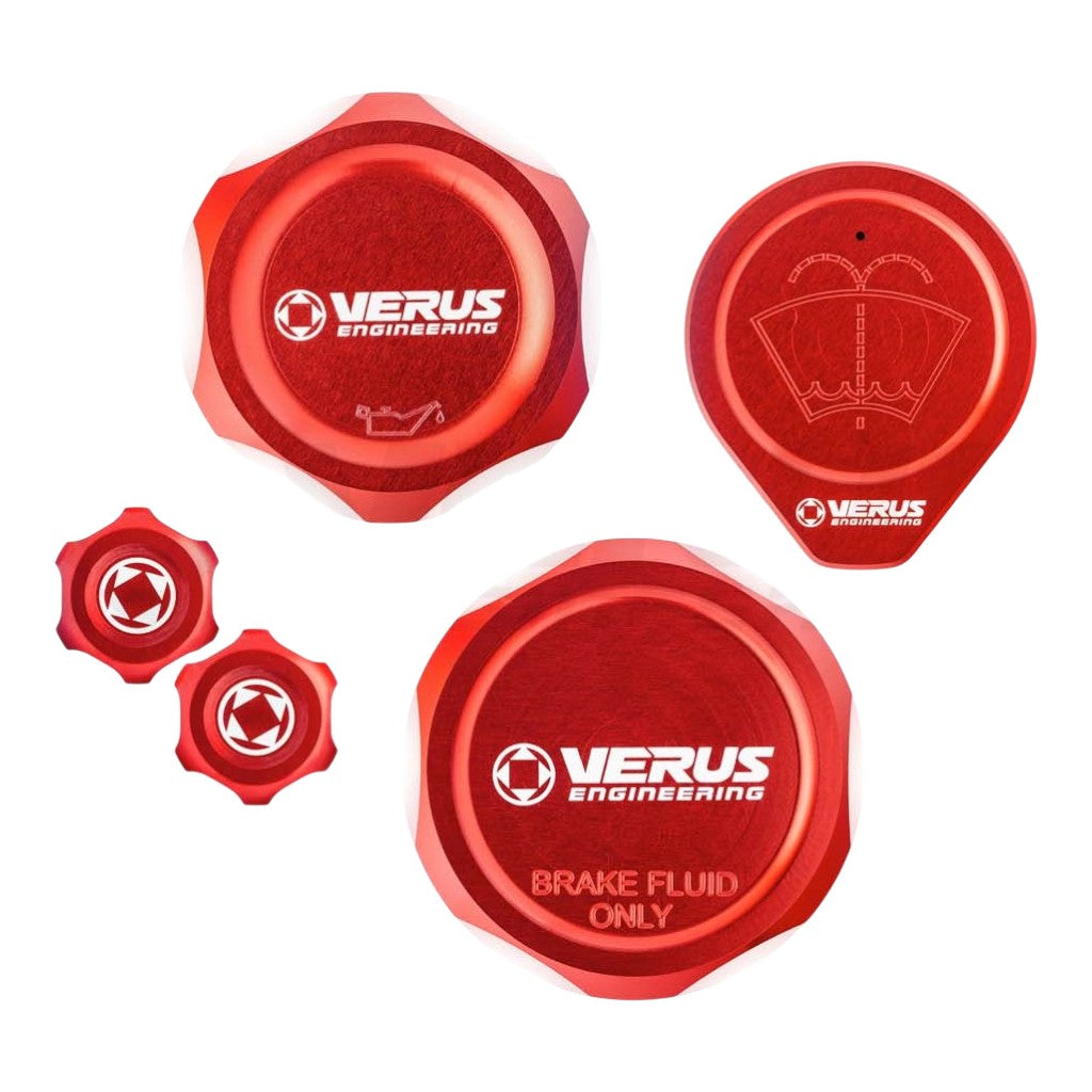 VERUS ENGINEERING A0625A-RED-FHS Engine Bay Fluid Cap Kit FHS, Red for MAZDA MX-5 Miata (ND) Photo-0