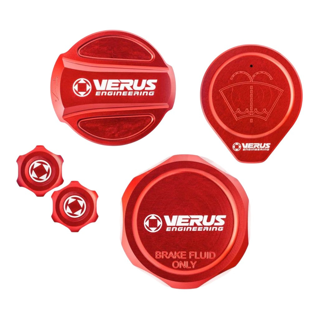 VERUS ENGINEERING A0625A-RED-RLA Engine Bay Fluid Cap Kit RLA, Red for MAZDA MX-5 Miata (ND) Photo-0