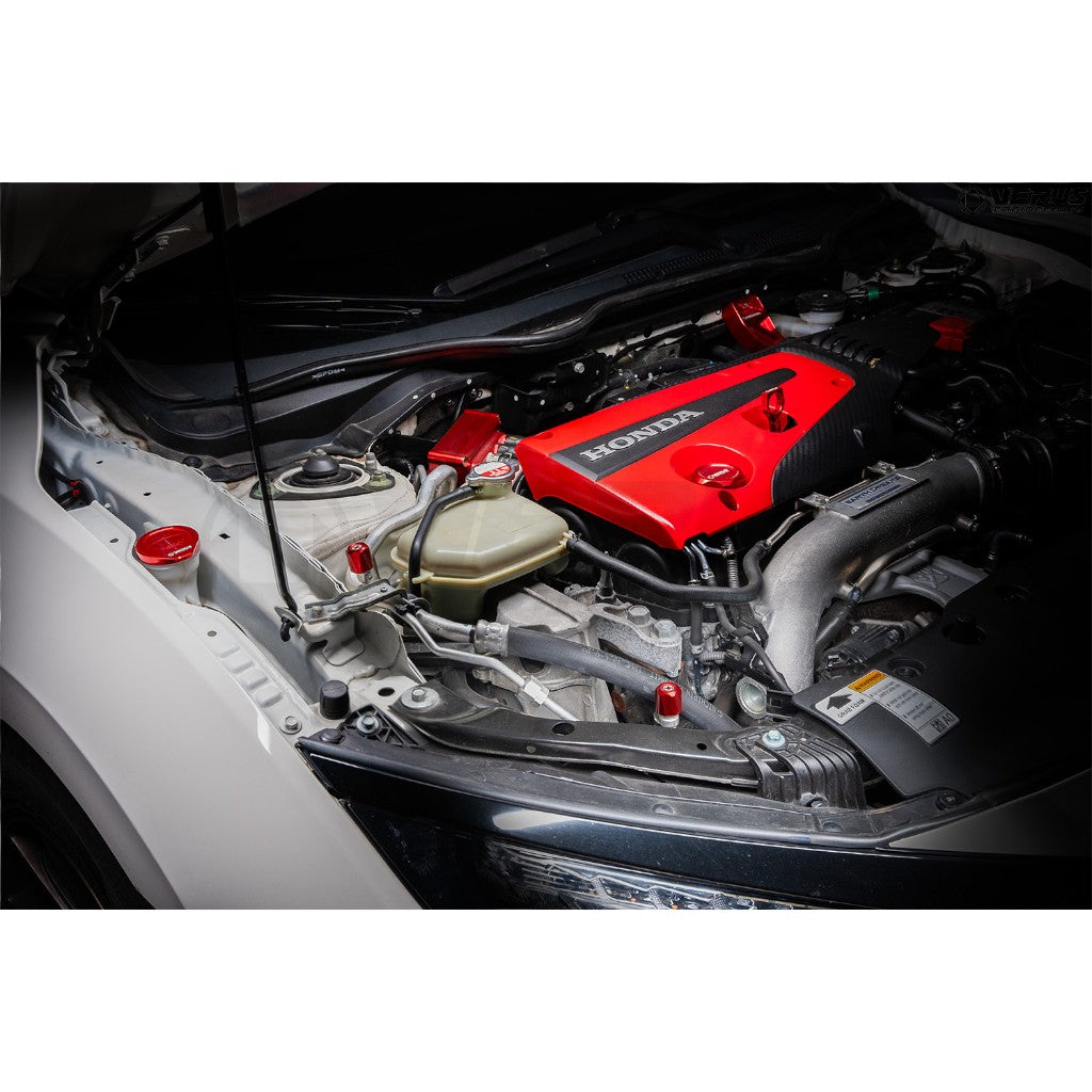 VERUS ENGINEERING A0632A-RED Windshield Washer Fluid Reservoir Cap, Red for HONDA Civic Type R (FK8) Photo-2