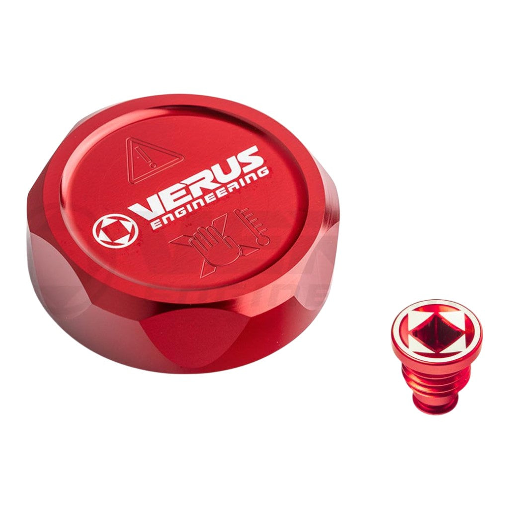 VERUS ENGINEERING A0689A-RED Coolant Cap with Coolant Bleed Screw, Red for TOYOTA GR Corolla Photo-0