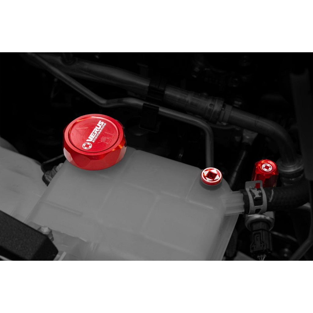 VERUS ENGINEERING A0689A-RED Coolant Cap with Coolant Bleed Screw, Red for TOYOTA GR Corolla Photo-1