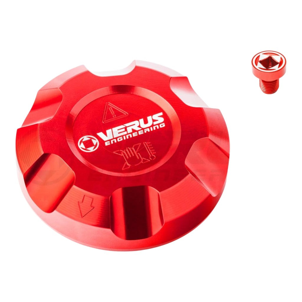 VERUS ENGINEERING A0695A-RED Coolant Cap with Coolant Bleed Screw, Red for TOYOTA Supra (Mk5) Photo-0