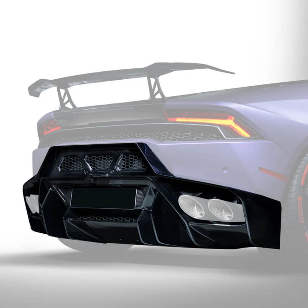 VORSTEINER 0920LOV Rear Bumper with Rear Diffuser NOVARA EDIZIONE (Gloss Carbon) for LAMBORGHINI Huracan LP610-4 / LP580-2 Photo-0