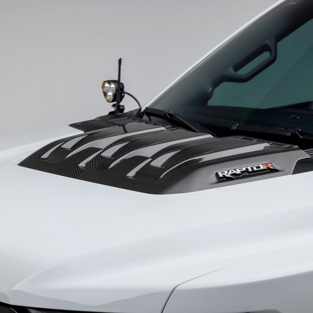 VORSTEINER FRT1025 Hood Trim Scoop (Gloss Carbon) for FORD F-150 Raptor R 2023- Photo-3