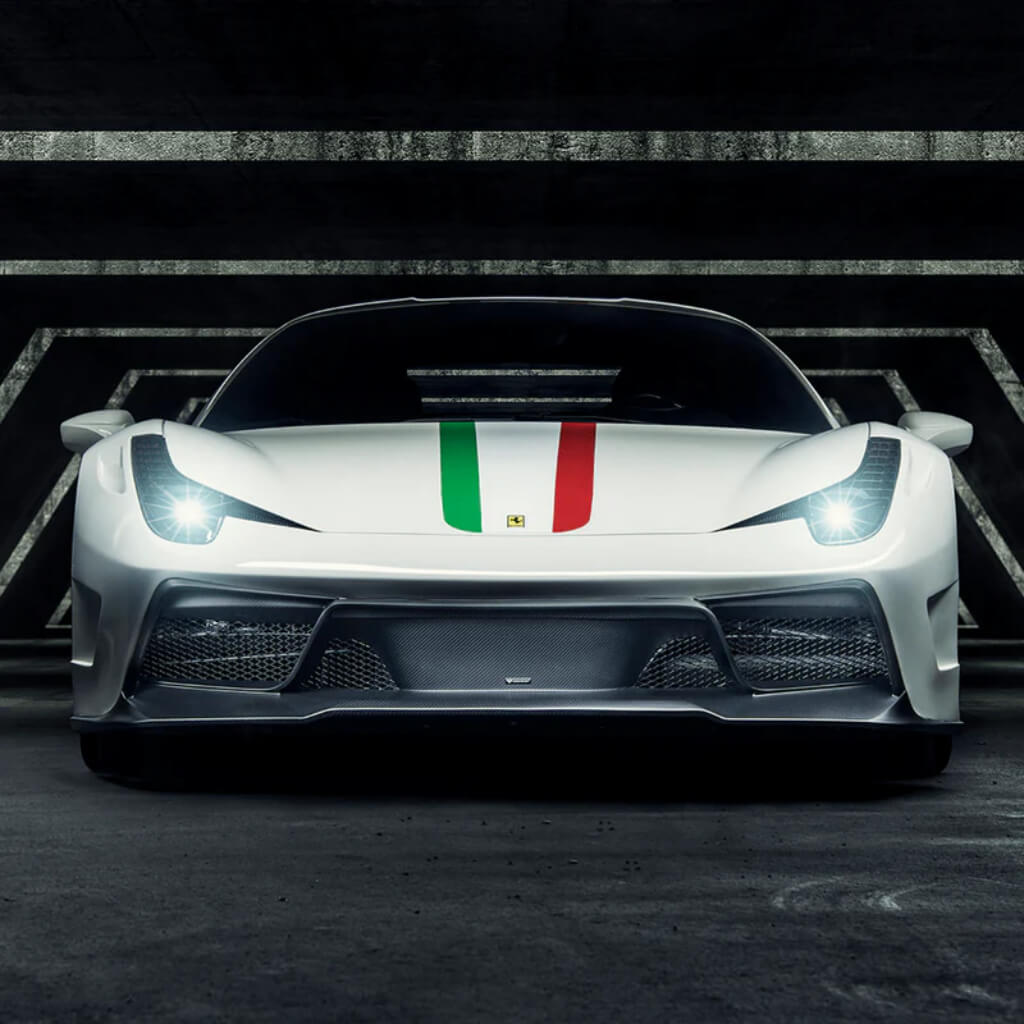 VORSTEINER FRV1110 Front Bumper with Front Spoiler VX AERO (Gloss Carbon) for FERRARI 458 Italia 2009-2015 Photo-2