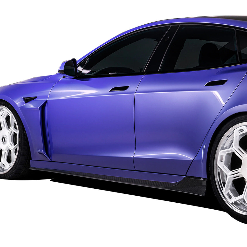 VORSTEINER TEV3031 Side Skirts VRS (Satin Carbon) for TESLA Model S Plaid 2021- Photo-1