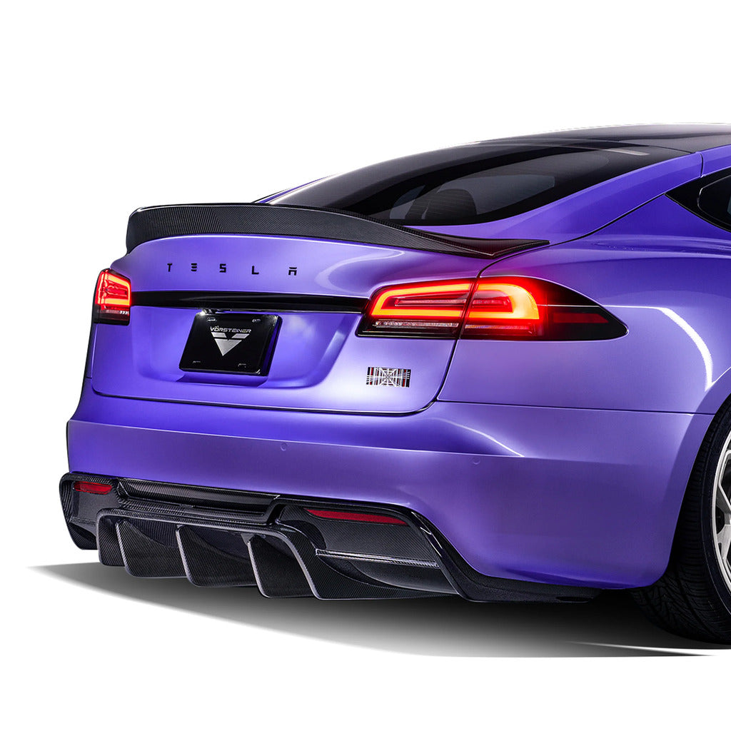 VORSTEINER TEV3040 Rear Diffuser VRS (Gloss Carbon) for TESLA Model S Plaid 2021- Photo-2