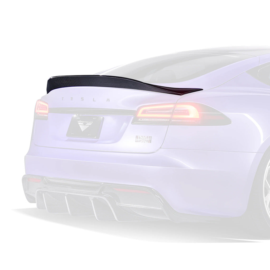 VORSTEINER TEV3070 Decklid Spoiler VRS (Gloss Carbon) for TESLA Model S Plaid 2023- Photo-0