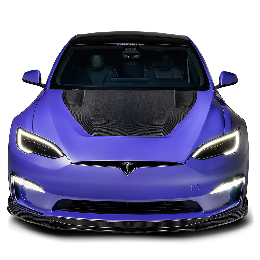 VORSTEINER TEV3081 Hood VRS (Satin Carbon) for TESLA Model S Plaid 2021- Photo-1